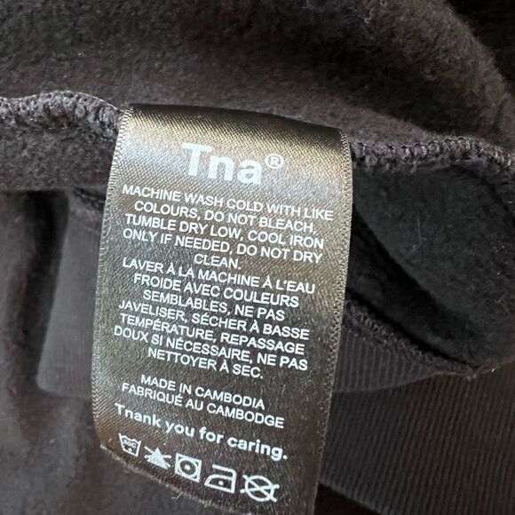 Aritzia TNA Cozy Fleece Hoodie Black XS Women Soft Essential Pullover Sweatshirt - Picture 6 of 7